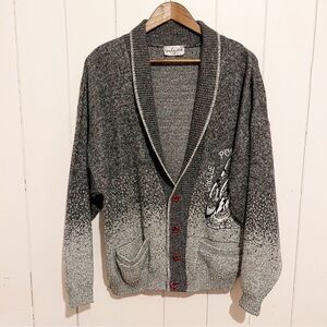 Guy Laurent Uomo Designs Grey Wool Blend Cardigan. Size Large.